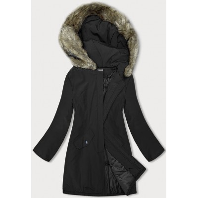 Dámsky zimný kabát čierny  (M-R45)