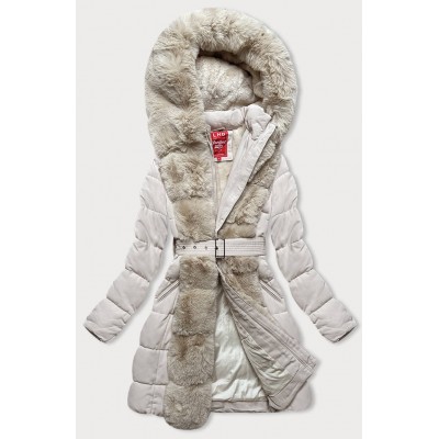 Dámska zimná bunda ecru  (2M-008)