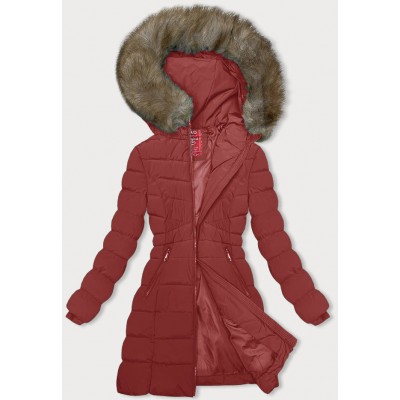 Dámska zimná bunda  tmavočervena (LHD-23032)