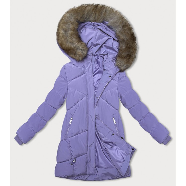 Dámska zimná bunda s kapucňou fialova  (LHD-23015)