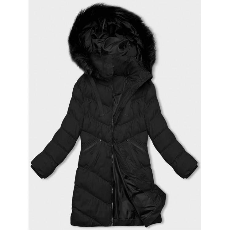Dámska zimná bunda s kapucňou čierna 5M732-392)