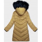 Dámska zimná bunda s kapucňou žlta  (5M732-254)