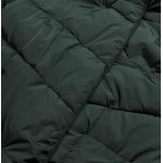 Dlhá dámska zimná bunda  tmavozelena  (2M-033)