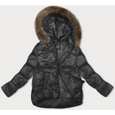 Dámska zimná bunda s kapucňou  čierna (B8205-1)