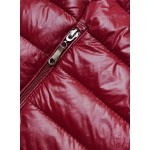 Prešívaná dámska prechodná bunda tmavočervená  (16M9108-06)
