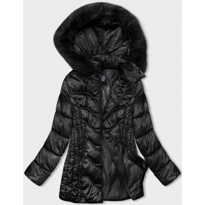 Dámska zimná bunda s kapucňou čierna S'WEST (B8200-1)