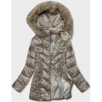 Dámska zimná bunda s kapucňou cappuccino S'WEST (B8200-12)